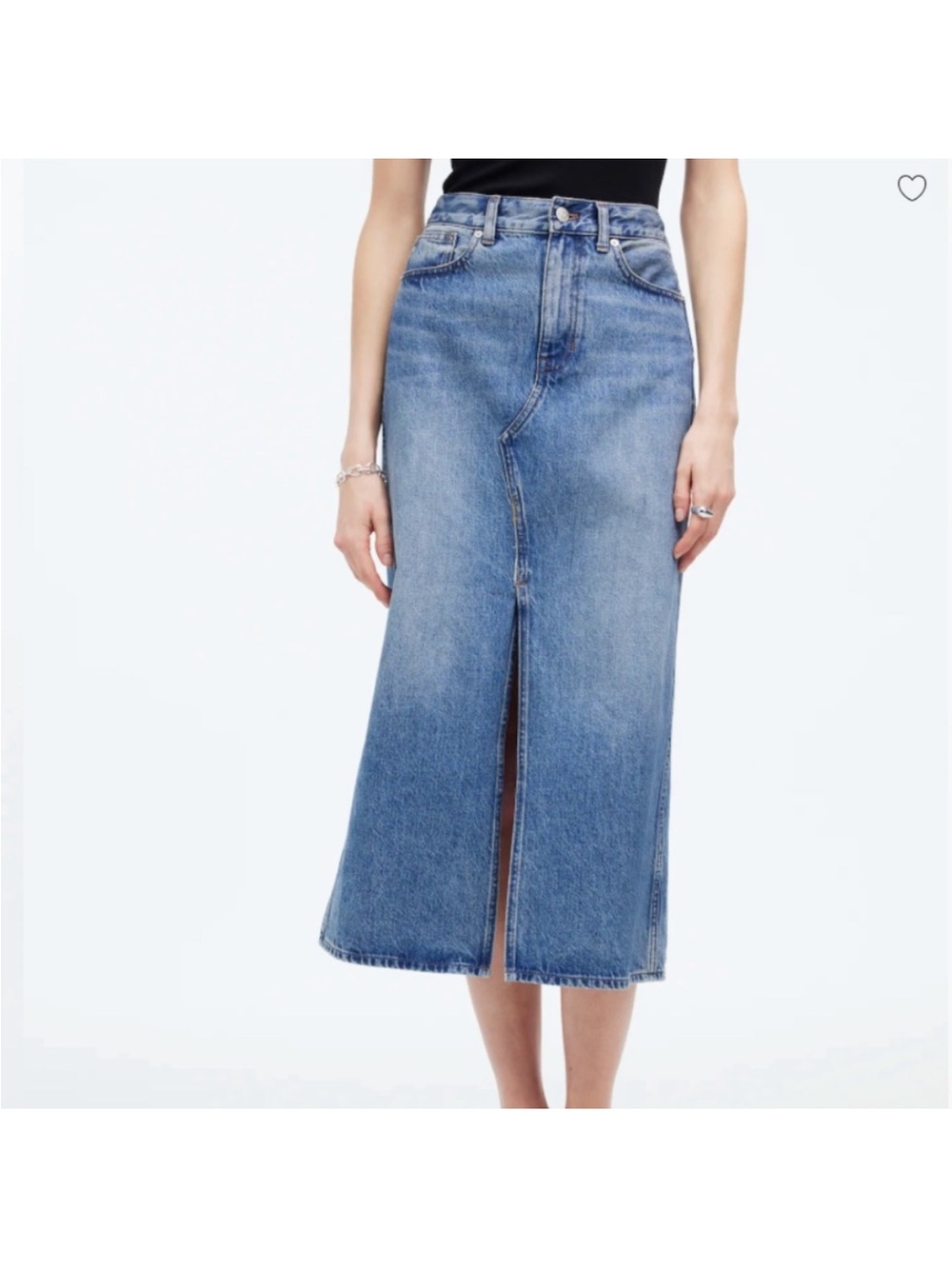 Madewell The Rilee Denim Jean Midi Skirt
